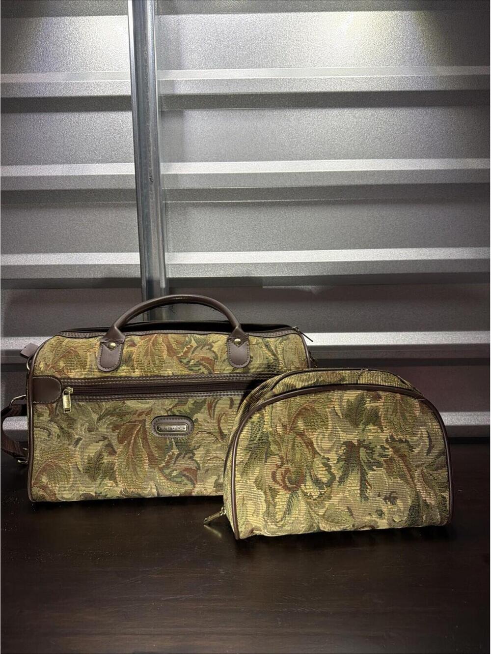 Vintage Jaguar Floral Tapestry Rolling Carryon Suitcase, Carry On & Bag Make Up*